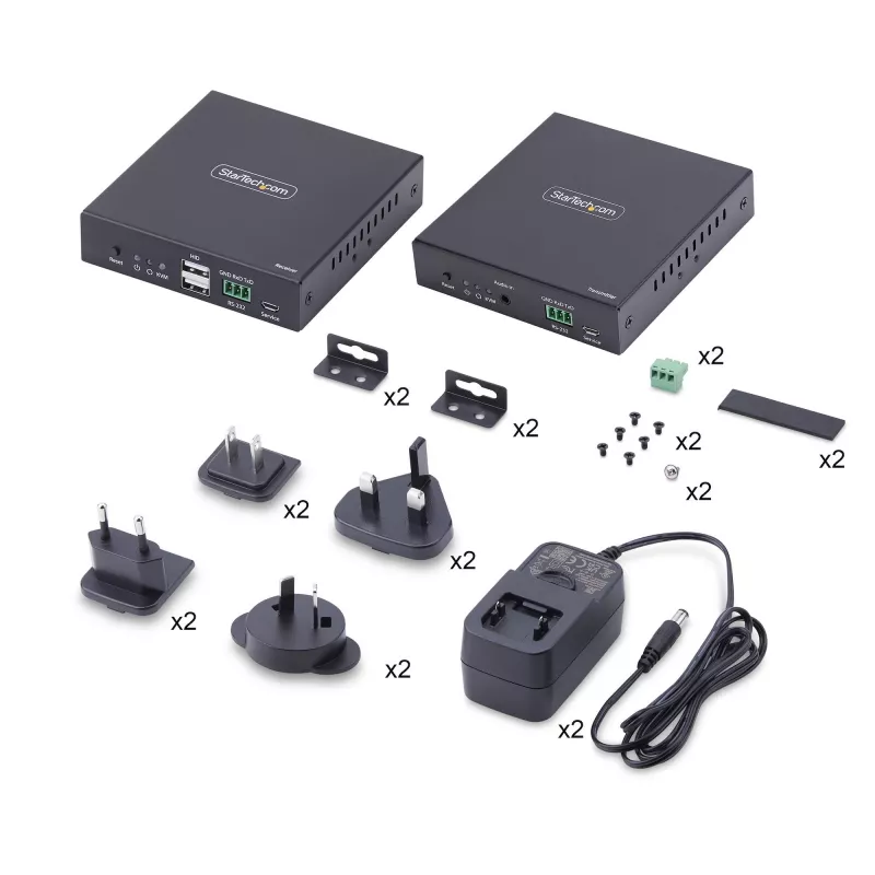 „StarTech.com“ HDMI KVM prailgintuvas per IP tinklą, 4K 60Hz, be tvarkyklių, HDMI ir USB per Ethernet/CAT6, AVoIP, siųstuvas ir imtuvas komplekte, su montavimo rinkiniais