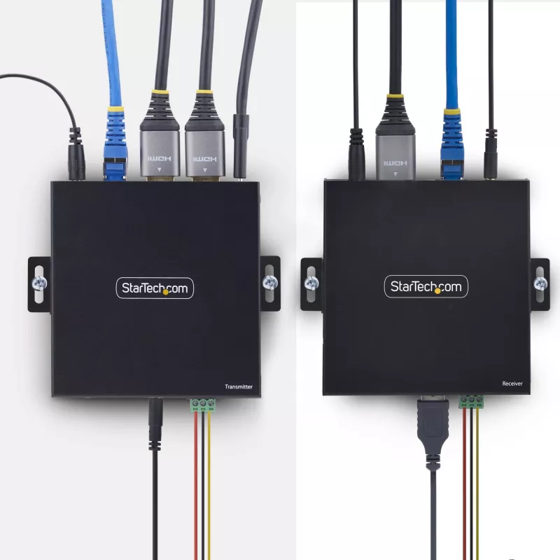 „StarTech.com“ HDMI KVM prailgintuvas per IP tinklą, 4K 60Hz, be tvarkyklių, HDMI ir USB per Ethernet/CAT6, AVoIP, siųstuvas ir imtuvas komplekte, su montavimo rinkiniais