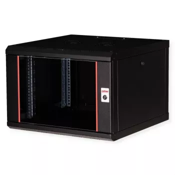 Sieninis 19 colių stovo spintos kabinetas ROLINE Pro 7U 600x600 WxD, juodas, su rakinamu užraktu, IP20
