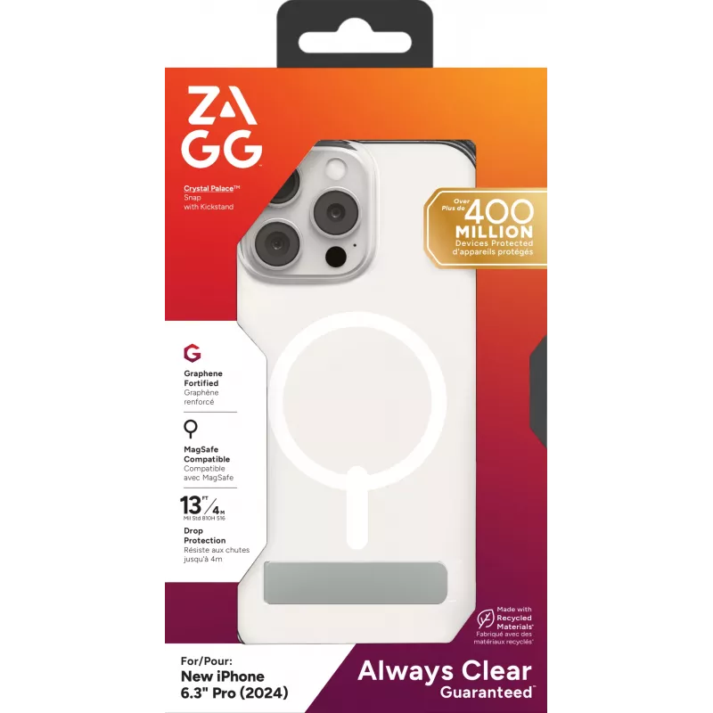 Dangtelis ZAGG Crystal Palace Snap KS Apple iPhone 16 Pro Skaidrus