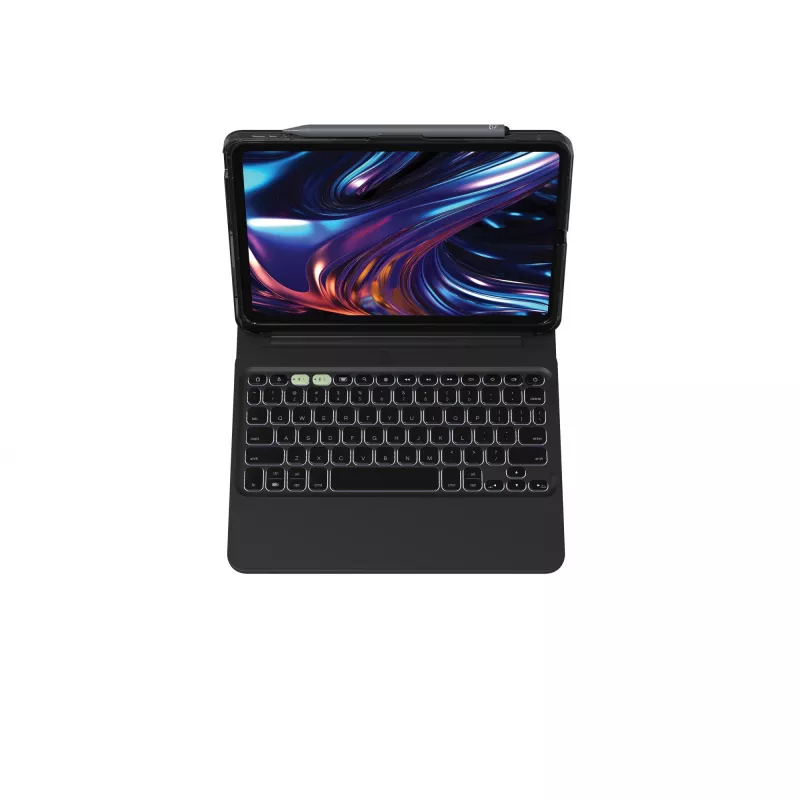 ZAGG Pro Keys 2 QWERTZ vokiškas juodas Bluetooth klaviatūra ir dėklas iPad Pro 11 (M4)