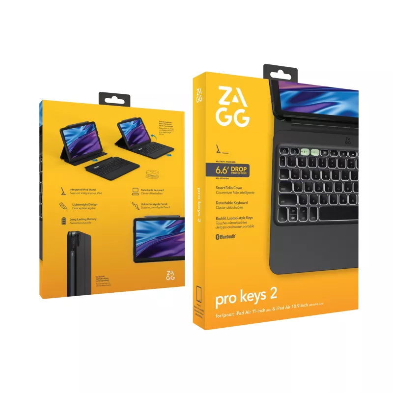 ZAGG Pro Keys 2 103414642 klaviatūros dėklas iPad Air 11 (M2/M3), QWERTZ (vokiška), juodas