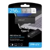 USB atmintukas PNY PRO Elite V3 256 GB USB Type-C 3.2 Gen 1 (3.1 Gen 1) juodas — slankusis korpusas