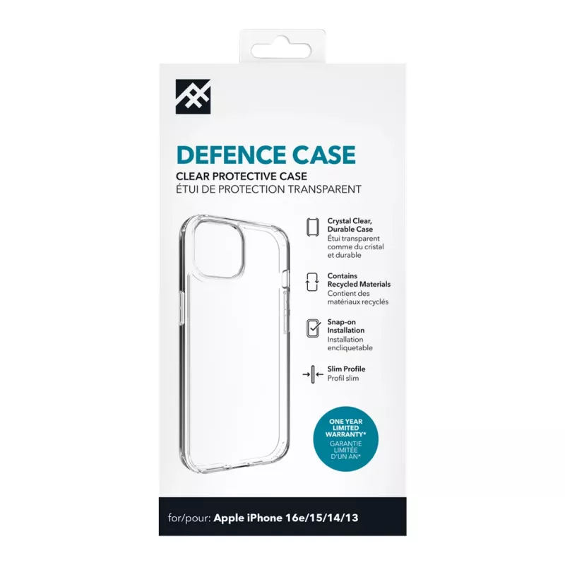 IFROGZ Defence Case iPhone 17e/16e/15/14/13 Skaidrus, Dangtelis, Apple, iPhone 17e/16e/15/14/13, 15,5 cm (6,1 colio), Peršviečiamas