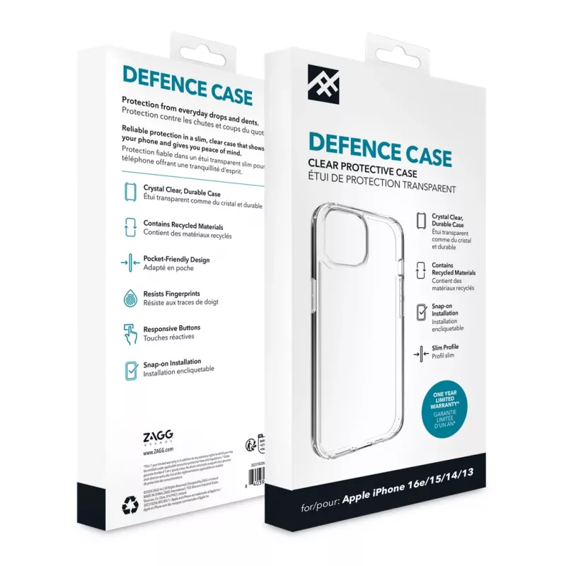 IFROGZ Defence Case iPhone 17e/16e/15/14/13 Skaidrus, Dangtelis, Apple, iPhone 17e/16e/15/14/13, 15,5 cm (6,1 colio), Peršviečiamas