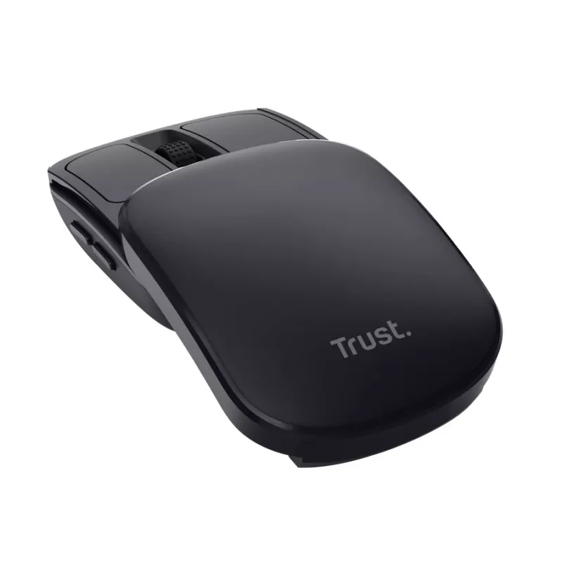PELĖ TRUST Travel Ambidextrous RF Wireless 2400 DPI, 6 mygtukai, juoda