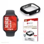 Apsauginis stiklas PanzerGlass Displex 10H, skirtas Apple Watch SE3/SE2/SE (44mm) – pilno korpuso, IP68, užspaudžiamas, juodas matinis