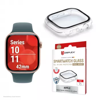 Visiška apsauginė plėvelė DISPLEX e.v.i. Apple Watch Series 10 42mm permatoma