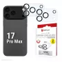 Displex Full Cover Camera Lens Glass iPhone 17 Pro Max, 10H, pilnas fotoaparato apsauginis stiklas, greitas montavimas, 2 vnt.