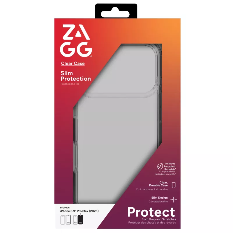 ZAGG Clear Case apsauginis dėklas, skirtas Apple iPhone 17 Pro Max, skaidrus