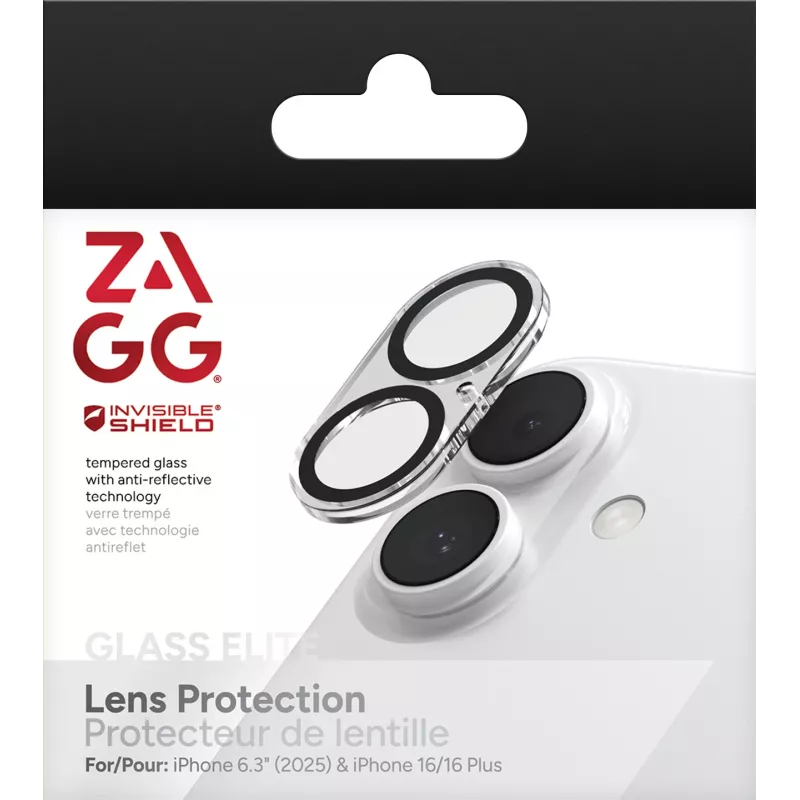 InvisibleShield Glass Elite apsauginis lęšis Apple iPhone 17/16/16+ juodas
