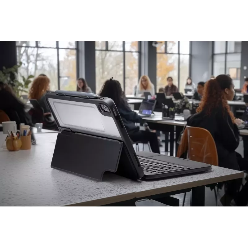 ZAGG Tough Keys klaviatūra su dėklu, skirta Apple iPad 10th Gen/A16, juoda, vokiška (B2B Brown Box)