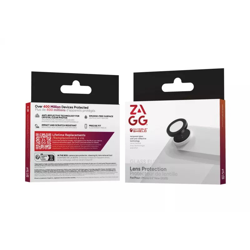 InvisibleShield Glass Elite (CameraRings) objektyvo apsauga, skirta Apple iPhone 17 Air, juoda