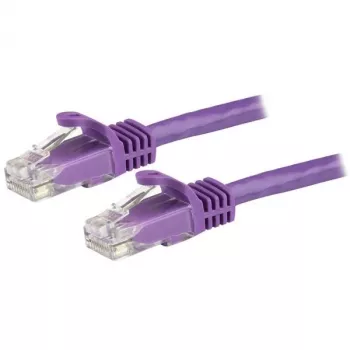 StarTech.com 15m CAT6 Ethernet kabelis - Violetinis CAT 6 Gigabit Ethernet laidas - 250MHz 100W PoE RJ45 UTP tinklo/pataisos laidas su apsauga nuo užkliuvimo ir įtempimo mažinimu, individualiai išbandytas