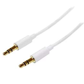 StarTech.com 2 m baltas plonas 3,5 mm stereo garso kabelis – kištukas į kištuką