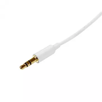 StarTech.com 2 m baltas plonas 3,5 mm stereo garso kabelis – kištukas į kištuką