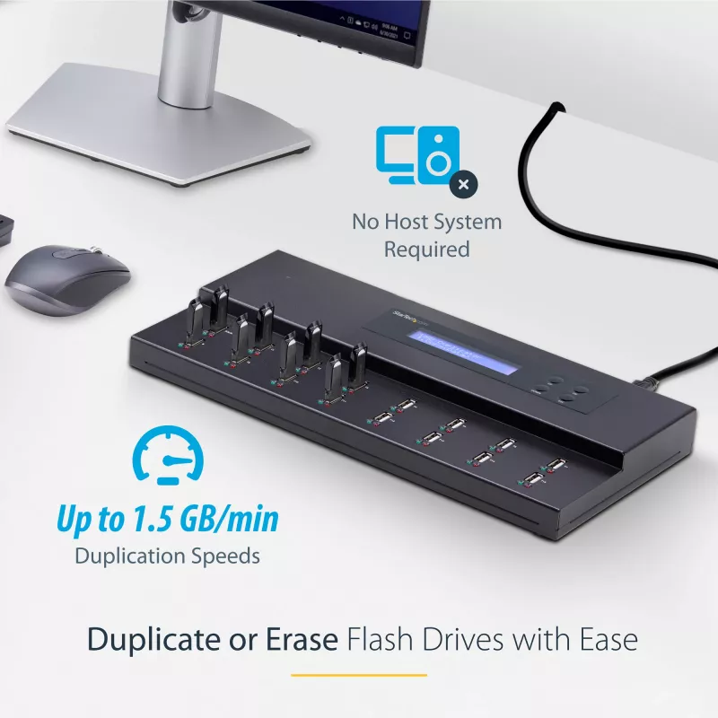 StarTech.com USB atmintinių kopijavimo ir ištrynimo įrenginys, 1:15, 1,5 GB/min, LCD