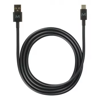 USB A į USB C laidas MOBILIS 020013 — 1 m, duomenų perdavimo sparta 0,48 Gbit/s, juodas