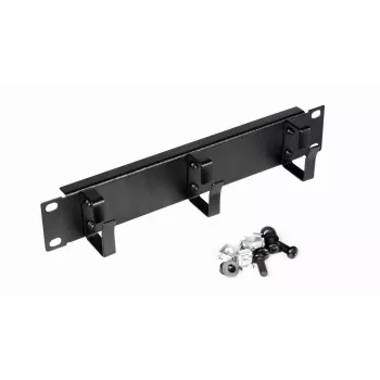 Kabelių žiedas EQUIP EZMR-10-B — metalinis, juodas, 1U 10 inch, 3 žiedai, 1 vnt.