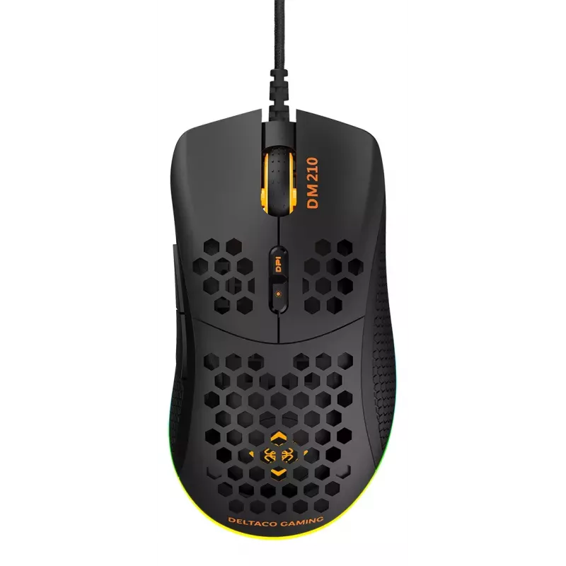 Žaidimų pelė Deltaco DM210 Wired Ultrathin RGB Black
