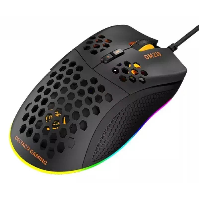 Žaidimų pelė Deltaco DM210 Wired Ultrathin RGB Black