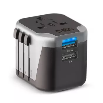SBS Mobile TEADAPT2USBUNI USB adapteris telefonams juodas/sidabrinis