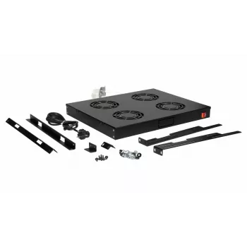 Equip EZF-4-B aušinimo ventiliatorių blokas 19 inch, 1U, 4x120 mm, RAL9005 juodas