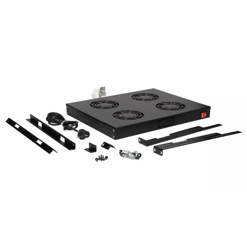 Equip EZF-4-B aušinimo ventiliatorių blokas 19 inch, 1U, 4x120 mm, RAL9005 juodas