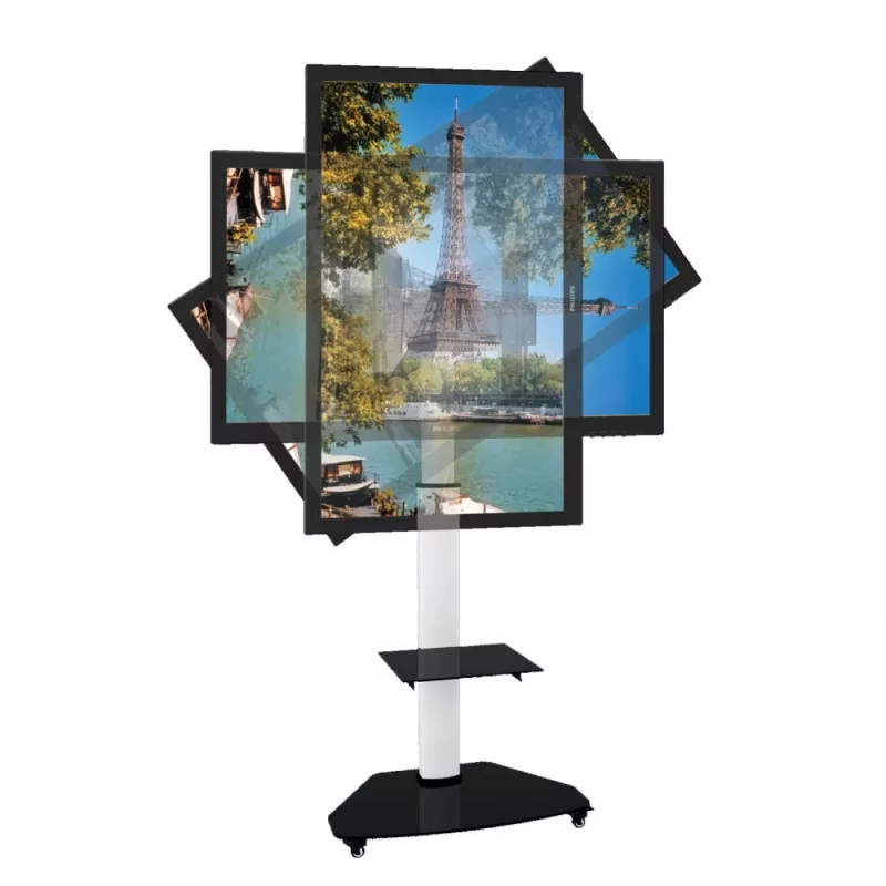 Techly ICA-TR3WH grindinis stovas su lentyna televizoriui LCD/LED/Plasma 37-70 col. baltas