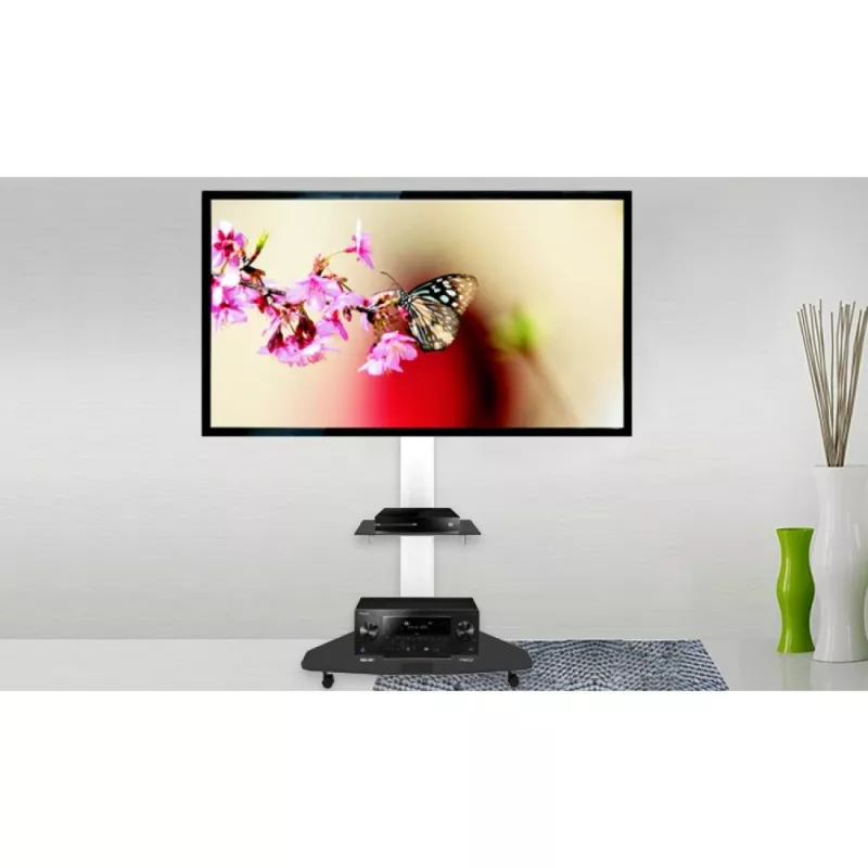 Techly ICA-TR3WH grindinis stovas su lentyna televizoriui LCD/LED/Plasma 37-70 col. baltas