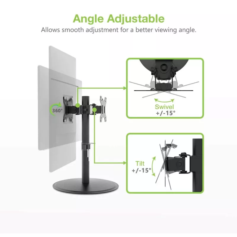 Techly ICA-LCD 402 monitorių laikiklis / stovas 81,3 cm (32 col.) stalas Juoda