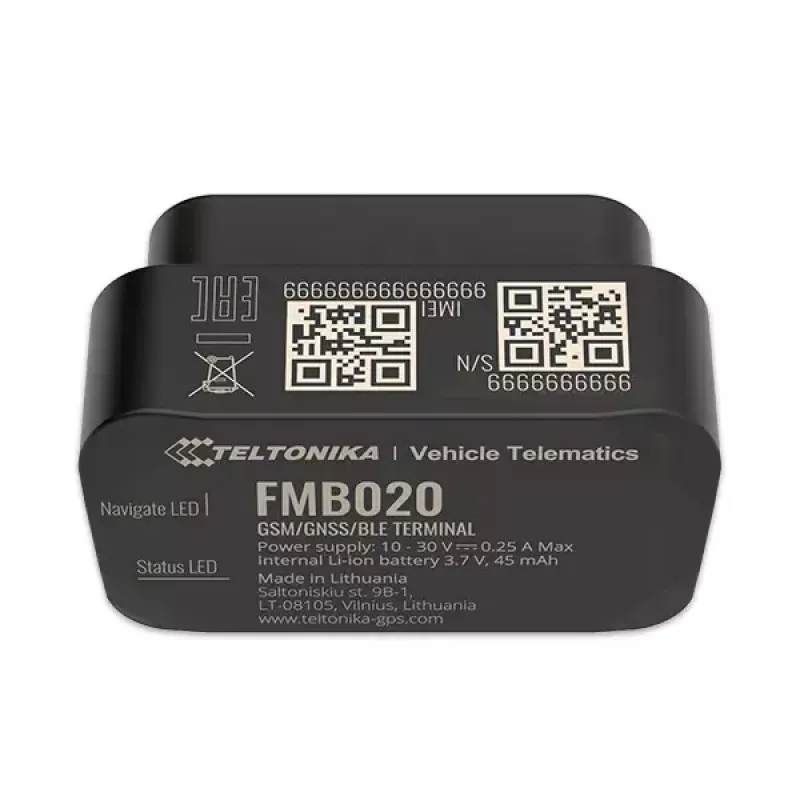 GPS sekiklis Teltonika FMB020 Juoda Dulkėms atspari 0.128 GB