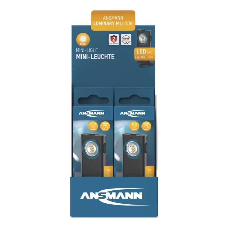 Raktų pakabuko žibintuvėlis Ansmann ML400R Juodas LED 5W USB įkraunamas