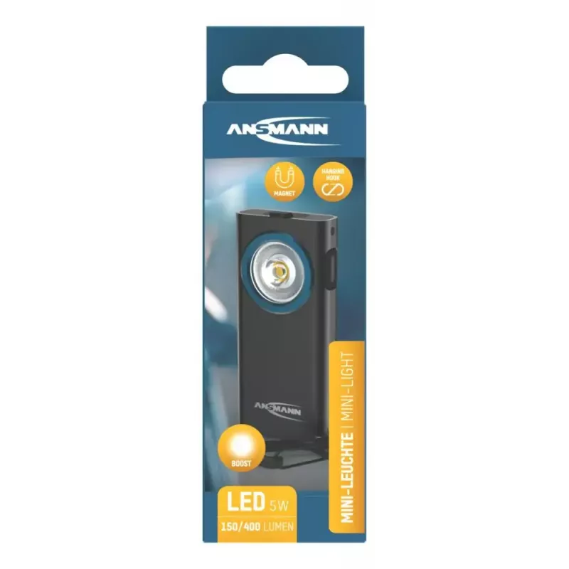 Raktų pakabuko žibintuvėlis Ansmann ML400R Juodas LED 5W USB įkraunamas