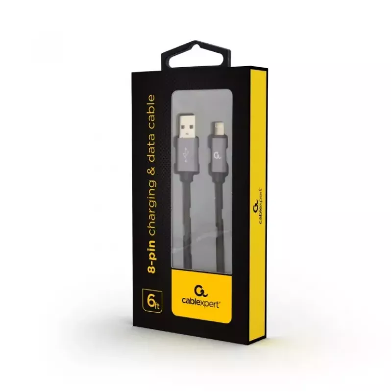 Mobiliojo telefono laidas GEMBIRD USB A – Lightning CCB-MUSB2B-AMLM-6 1,8 m USB 2.0 juodas