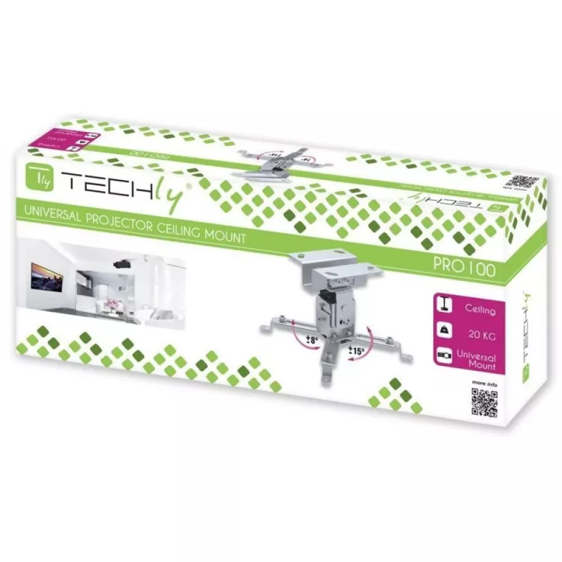 Techly ICA-PM 2S lubinis laikiklis projektoriui 130mm sidabrinis