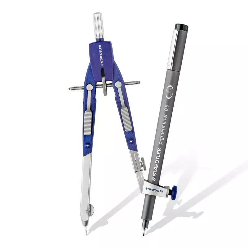 Pieštukinis kompasas Staedtler Mars Comfort 552 mėlynas sidabrinis
