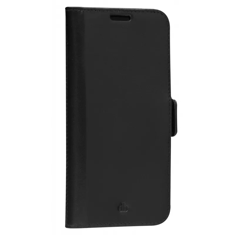 dbramante1928 Copenhagen Slim CSSSGTBL1434 dėklas su atvartu telefonui Samsung Galaxy S22, grūdėta oda, juodas