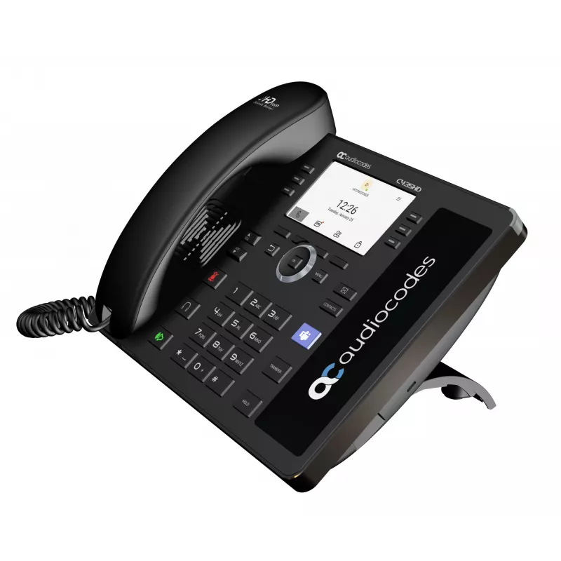 AudioCodes C435HD-R IP telefonas, juodas, su „Teams“ palaikymu, PoE, GbE