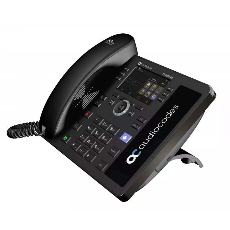 AudioCodes C435HD-R IP telefonas, juodas, su „Teams“ palaikymu, PoE, GbE