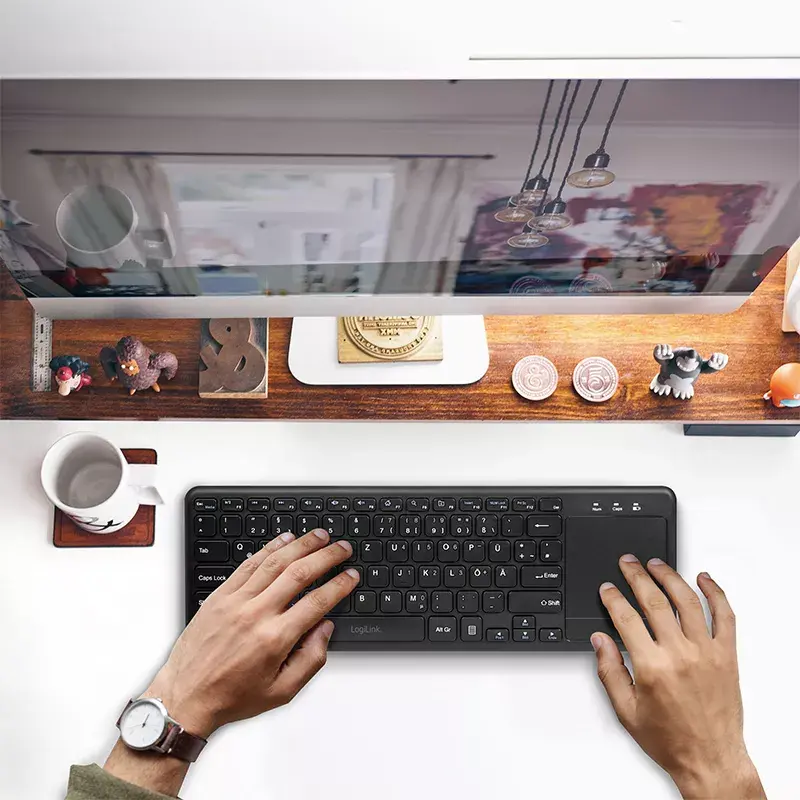 Belaidė klaviatūra LogiLink ID0188 Home RF Wireless QWERTZ juoda