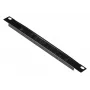 Kabelių tvarkymo panelė EQUIP EZMB-10-B, metalinė, juoda, 1U priedas