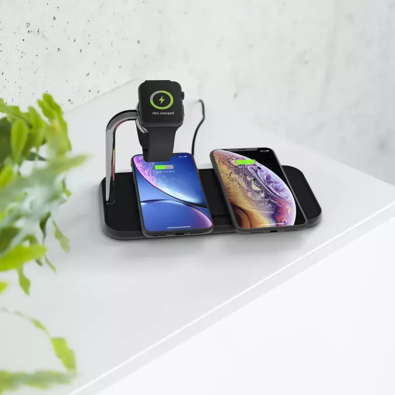Belaidis įkroviklis ZENS Dual+Watch Aliumininis Juodas