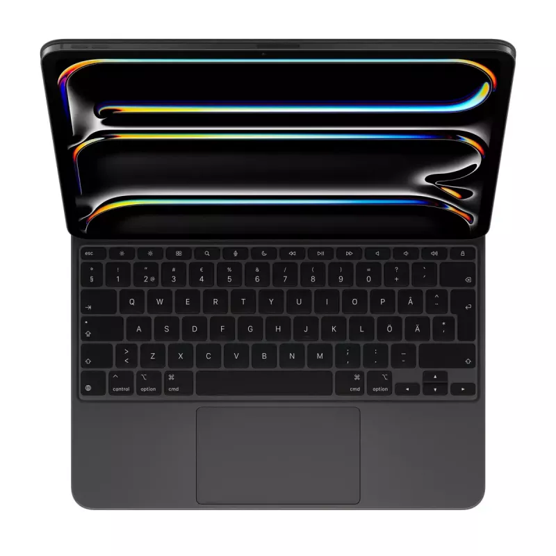 Apple Magic Keyboard iPad Pro 13 colių M4 švediškas QWERTY juodos spalvos belaidė klaviatūra