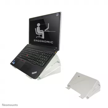 Neomounts NSNOTEBOOK300 Laptop stovas 10-22 colių universalus, permatomas, plastikinis, 25,4 cm (10 colių), 55,9 cm (22 coliai), 15 kg, 136-209 mm