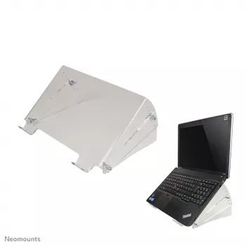 Neomounts NSNOTEBOOK300 Laptop stovas 10-22 colių universalus, permatomas, plastikinis, 25,4 cm (10 colių), 55,9 cm (22 coliai), 15 kg, 136-209 mm