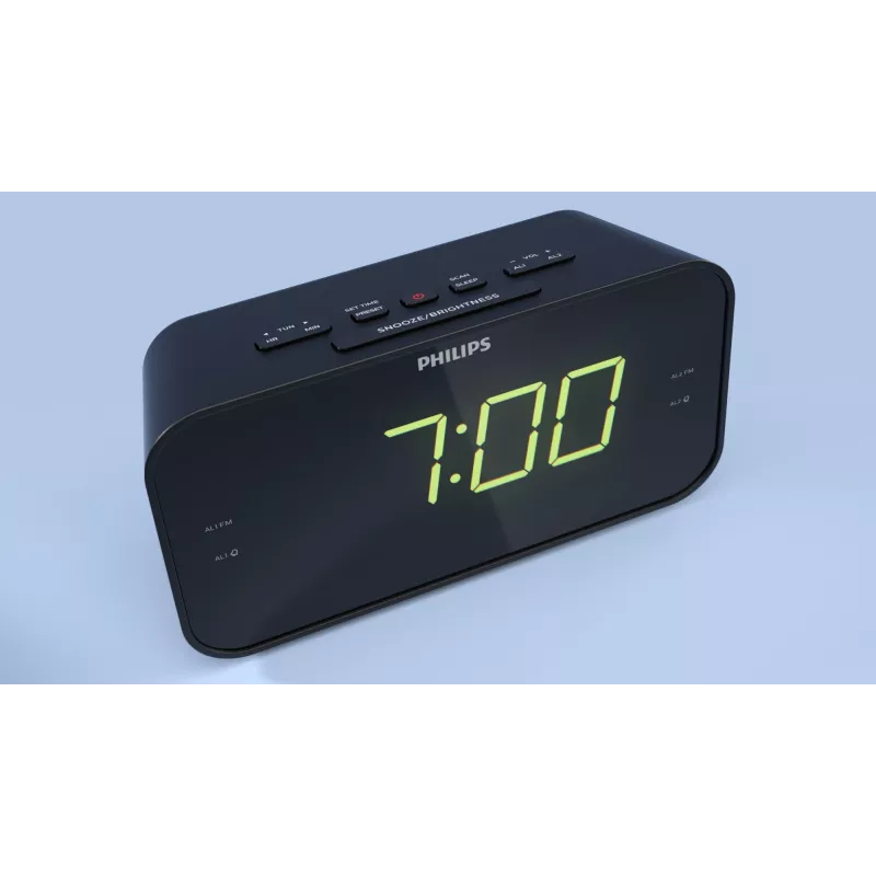 Philips TAR3306/12 radijo laikrodis su FM imtuvu, LED ekranas, juodas