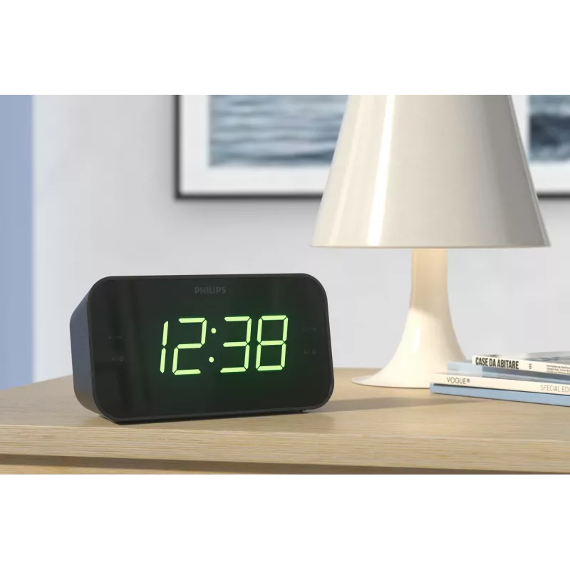 Philips TAR3306/12 radijo laikrodis su FM imtuvu, LED ekranas, juodas