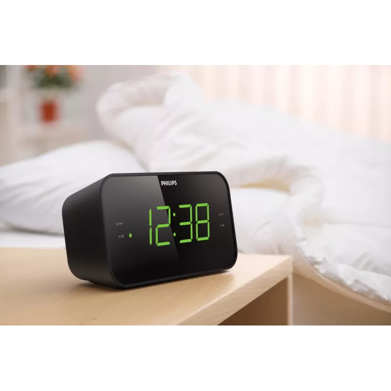 Philips TAR3306/12 radijo laikrodis su FM imtuvu, LED ekranas, juodas