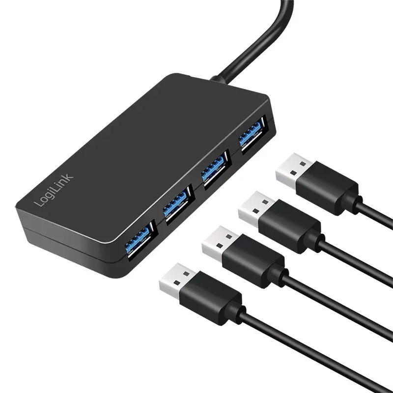 LogiLink USB 3.2 Gen1 4 prievadų USB šakotuvas, juodas, ABS, 5000 Mbit/s